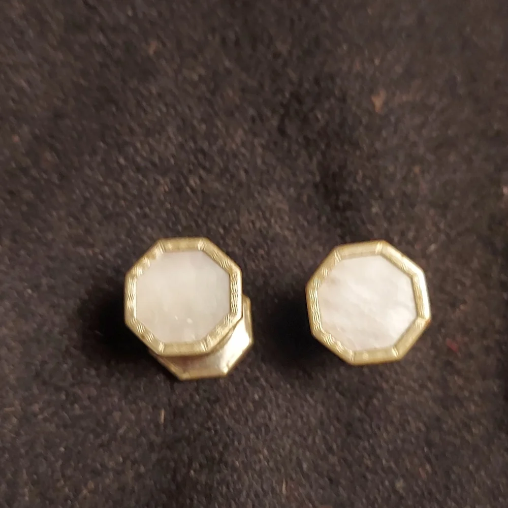 🩶 Antique Baer & Wilde Kum-A-Part Octagon Cuff Links